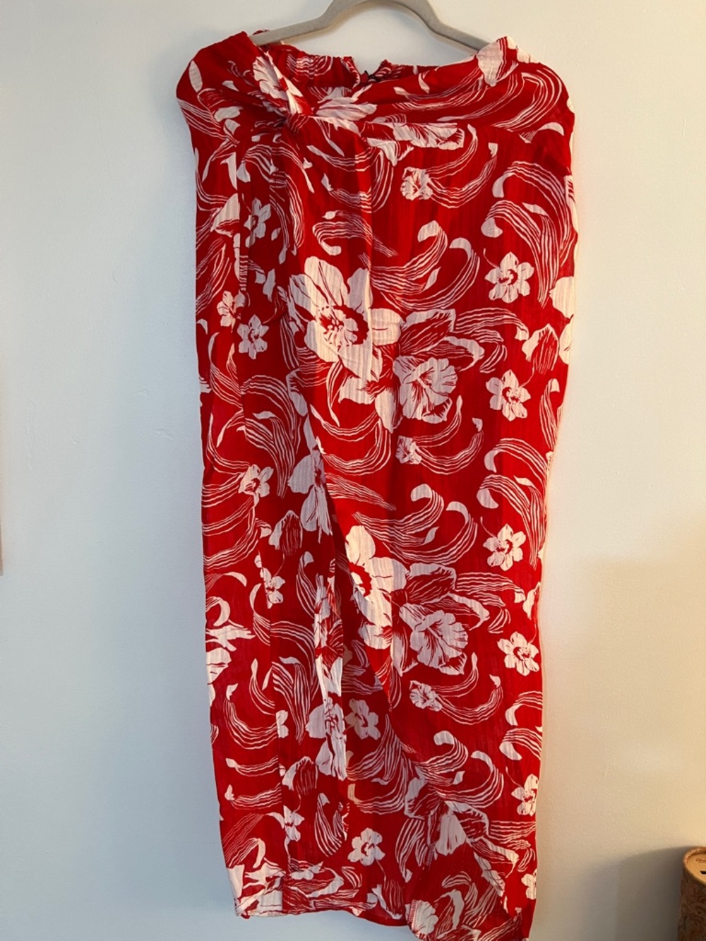 Faithfull the Brand Red & White Floral Swim Sarong